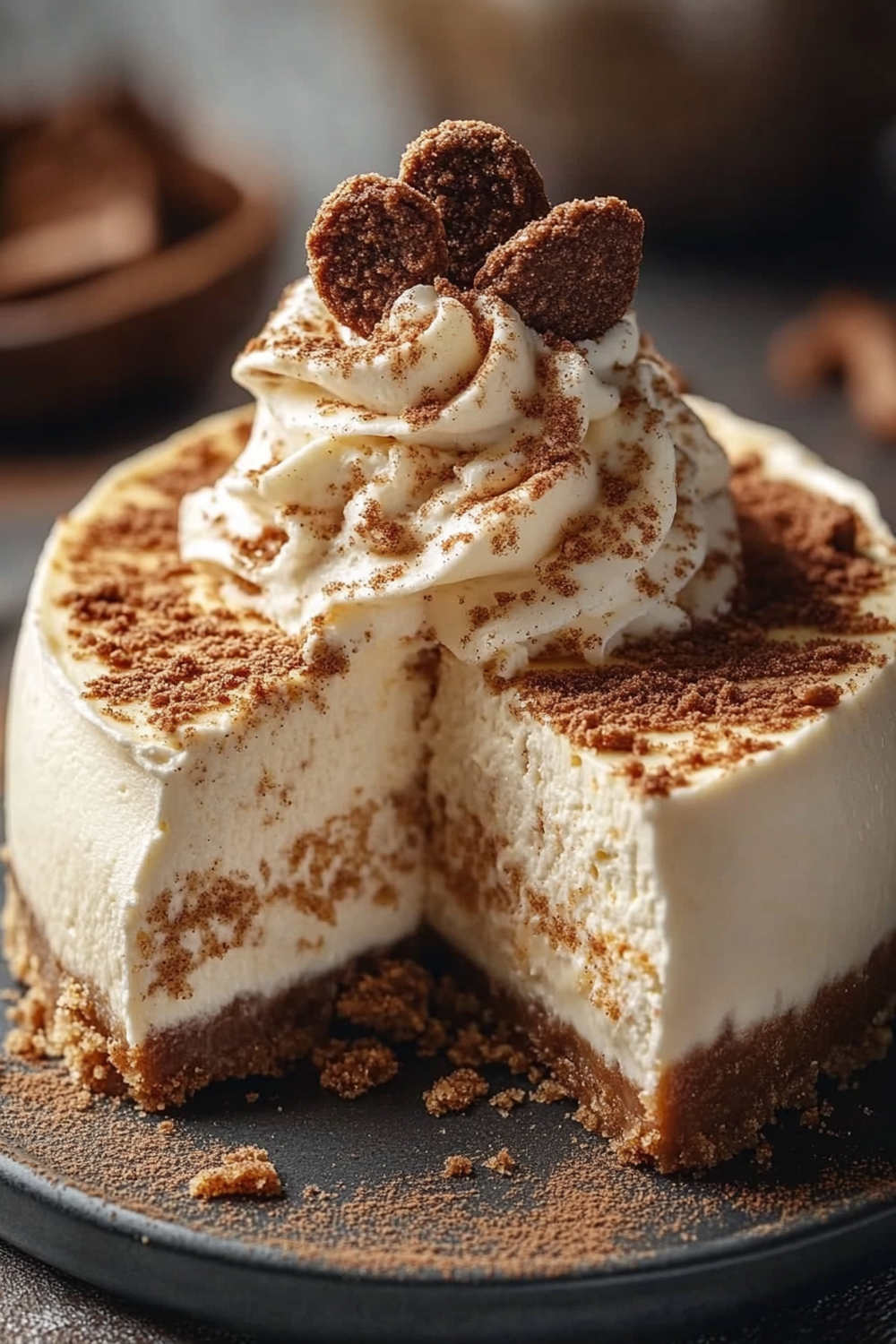 Snickerdoodle Cheesecake with Cookie Whipped Cream