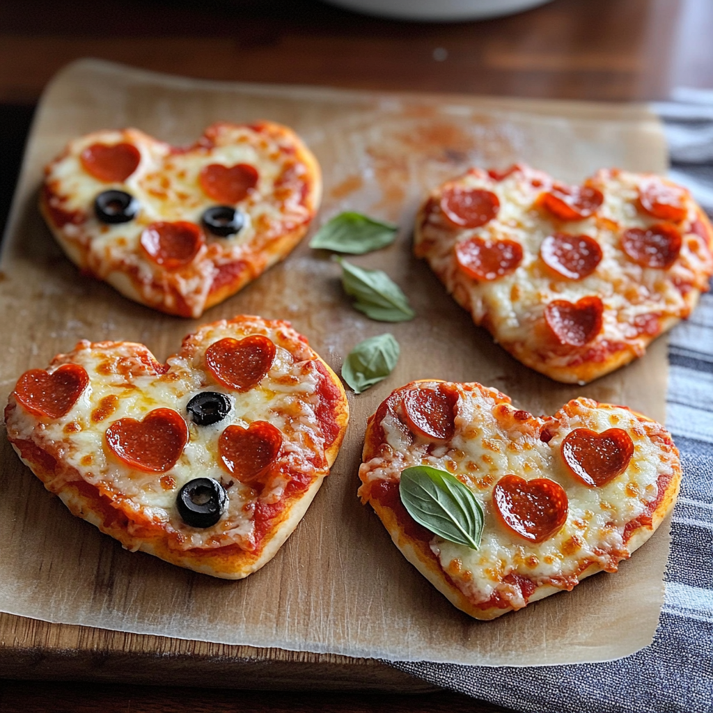 Heart Shaped Mini Pizzas