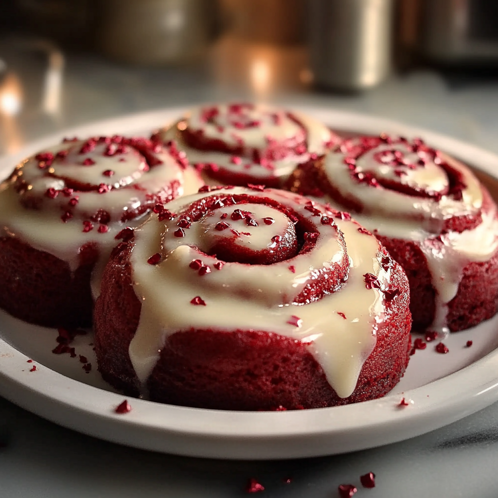Valentine's Day Red Velvet Cinnamon Rolls