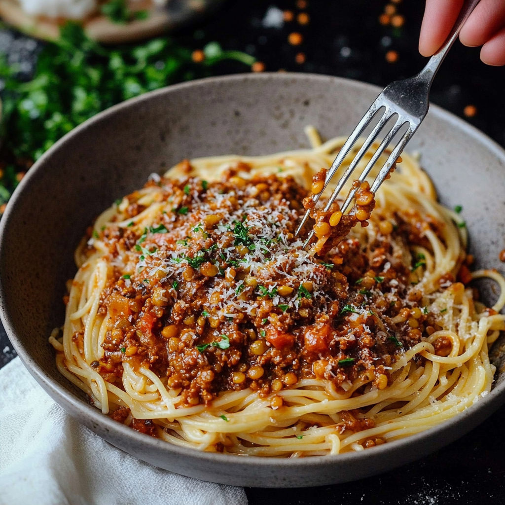 Lentil Bolognese Dish