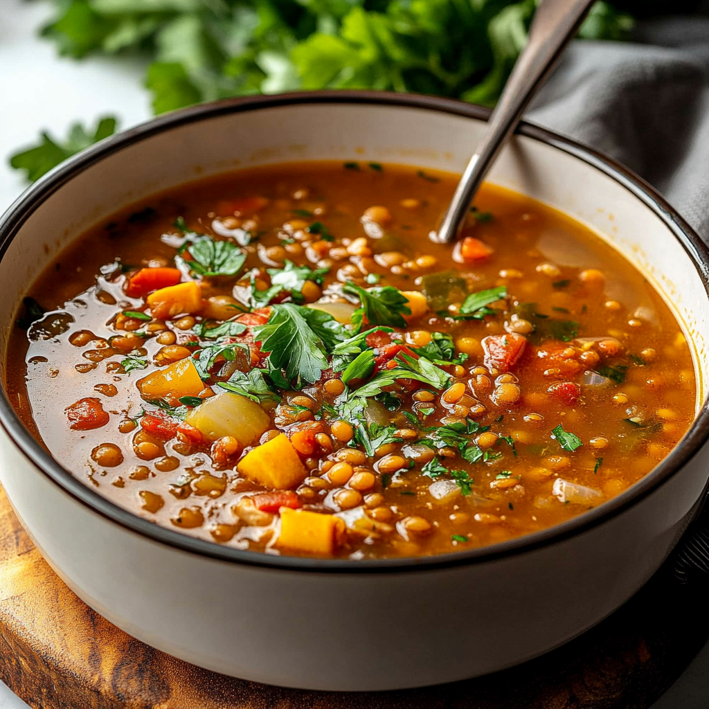 One Pot Turkey Lentil Soup