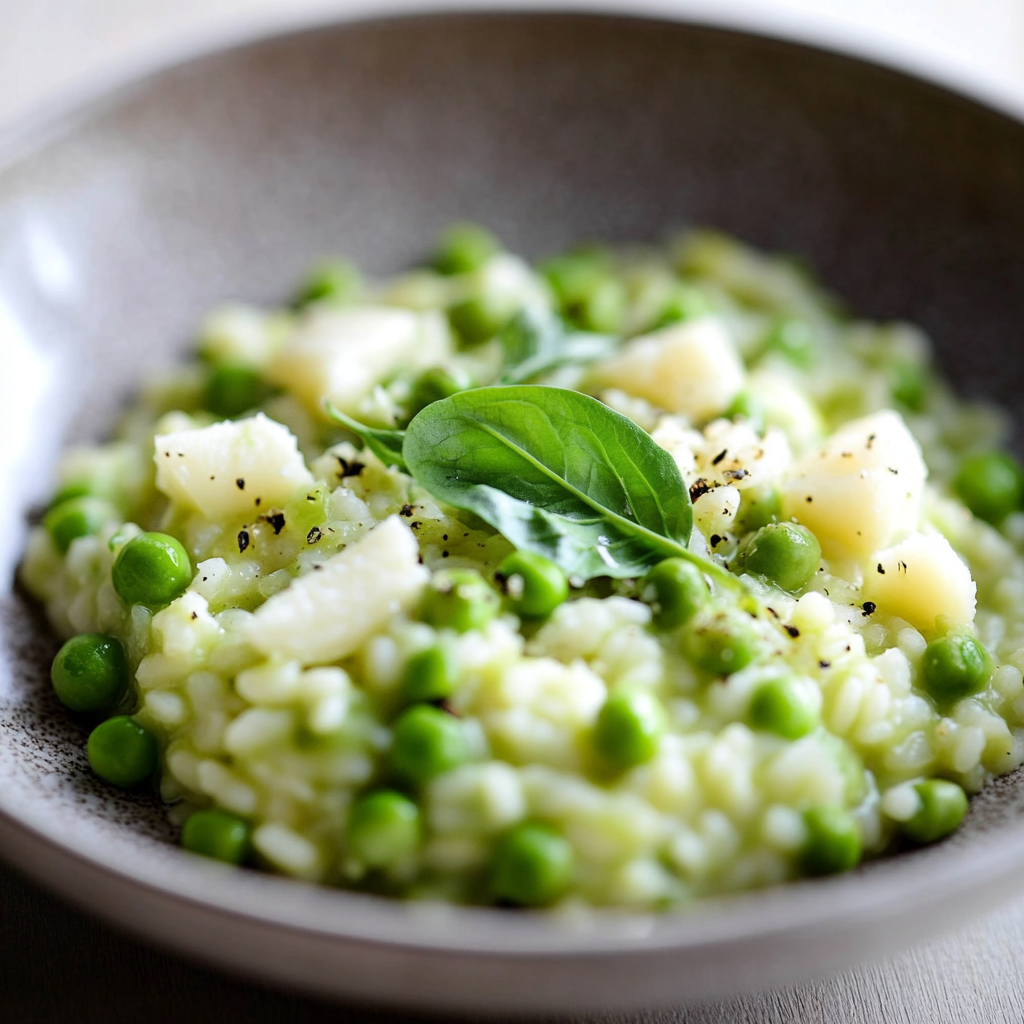 Fresh Pea Risotto Dish