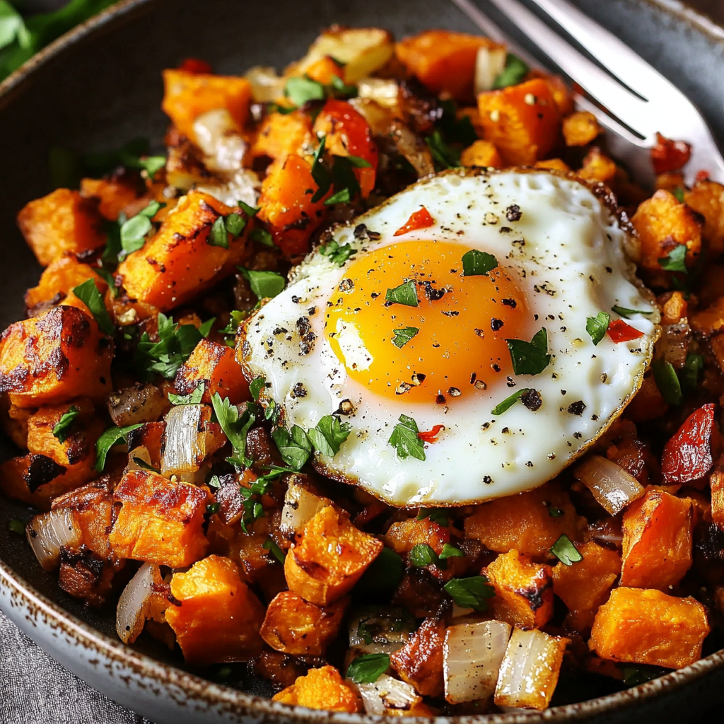 Sweet Potato Hash with Eggs