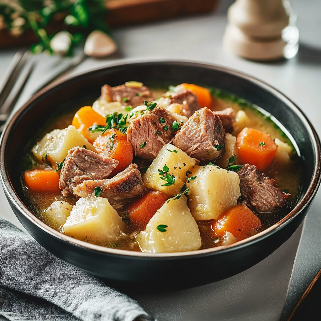 Hearty Irish Lamb Stew in a Bowl