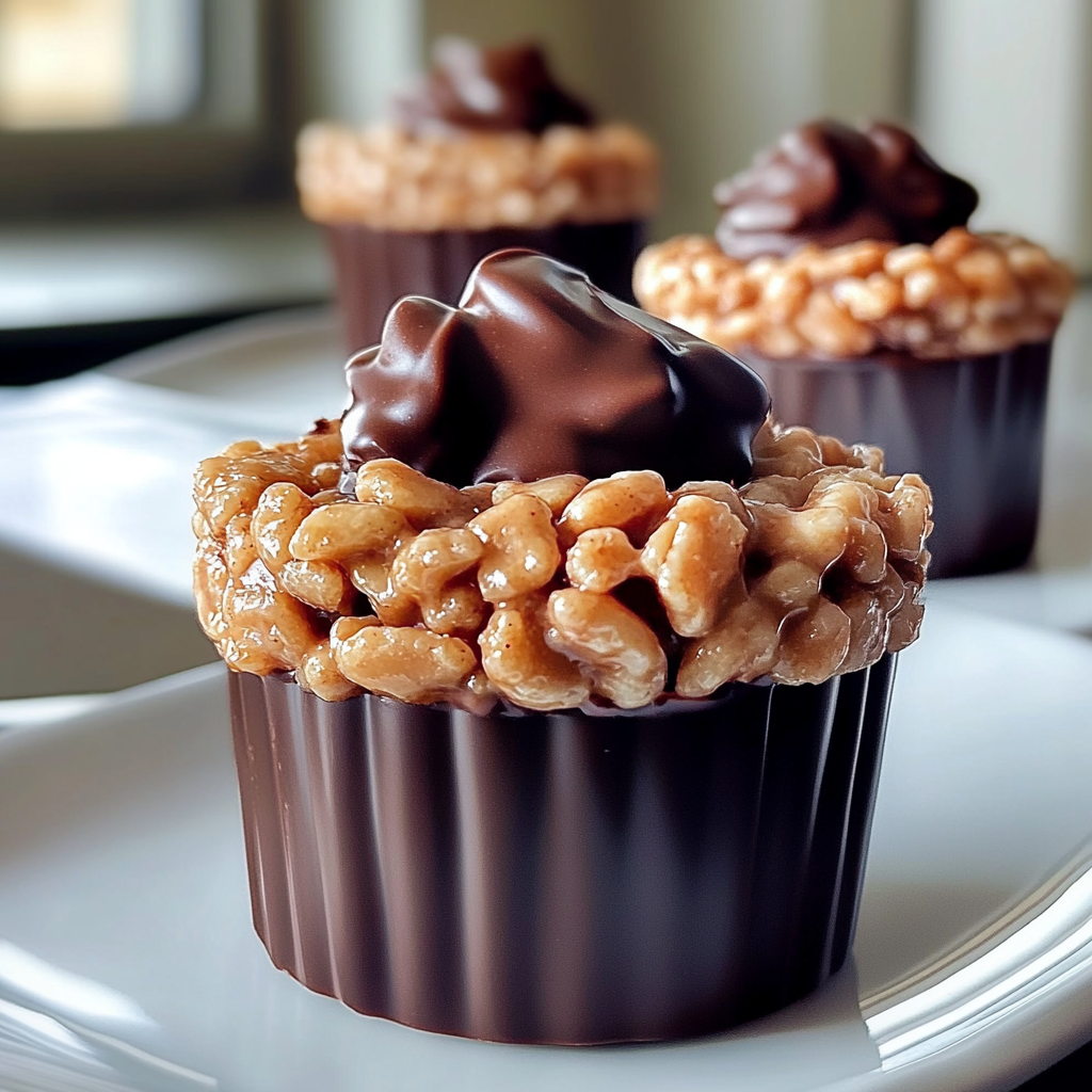 Delicious Chocolate Peanut Butter Rice Krispie Cups