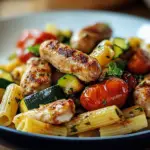 Delicious Chicken Sausages with Zucchini and Pasta Recipe