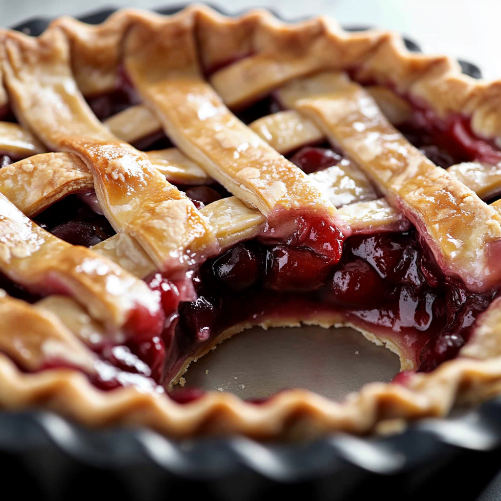 Homemade Cherry Pie Freshly Baked