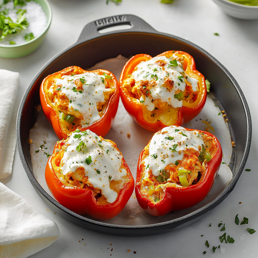 Buffalo Chicken Stuffed Peppers