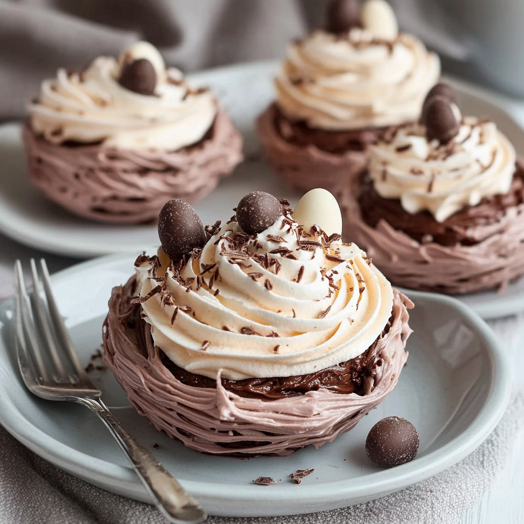 Chocolate Meringue Easter Nests