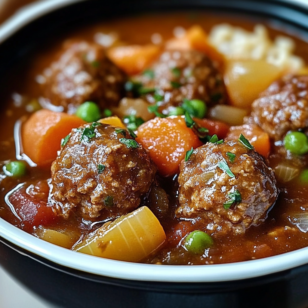 Delicious Meatball Stew in a Bowl