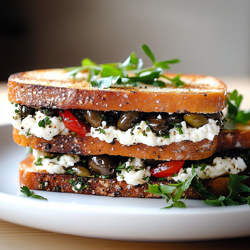 Olive Tapenade and Goat Cheese Sandwich