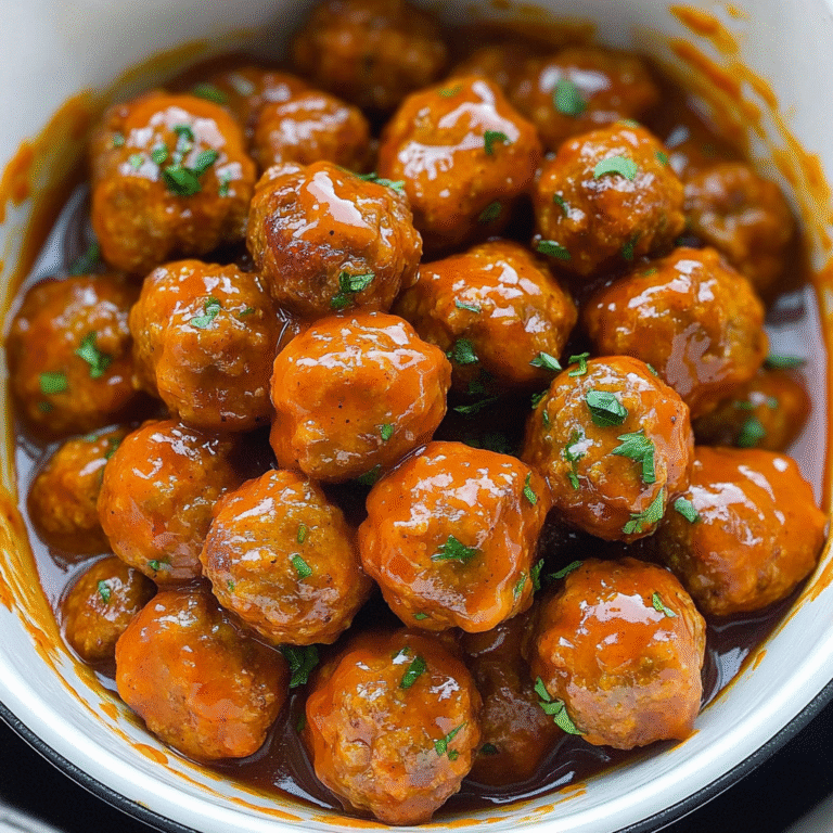 Slow Cooker Honey Buffalo Meatballs - Lizarecipes.com
