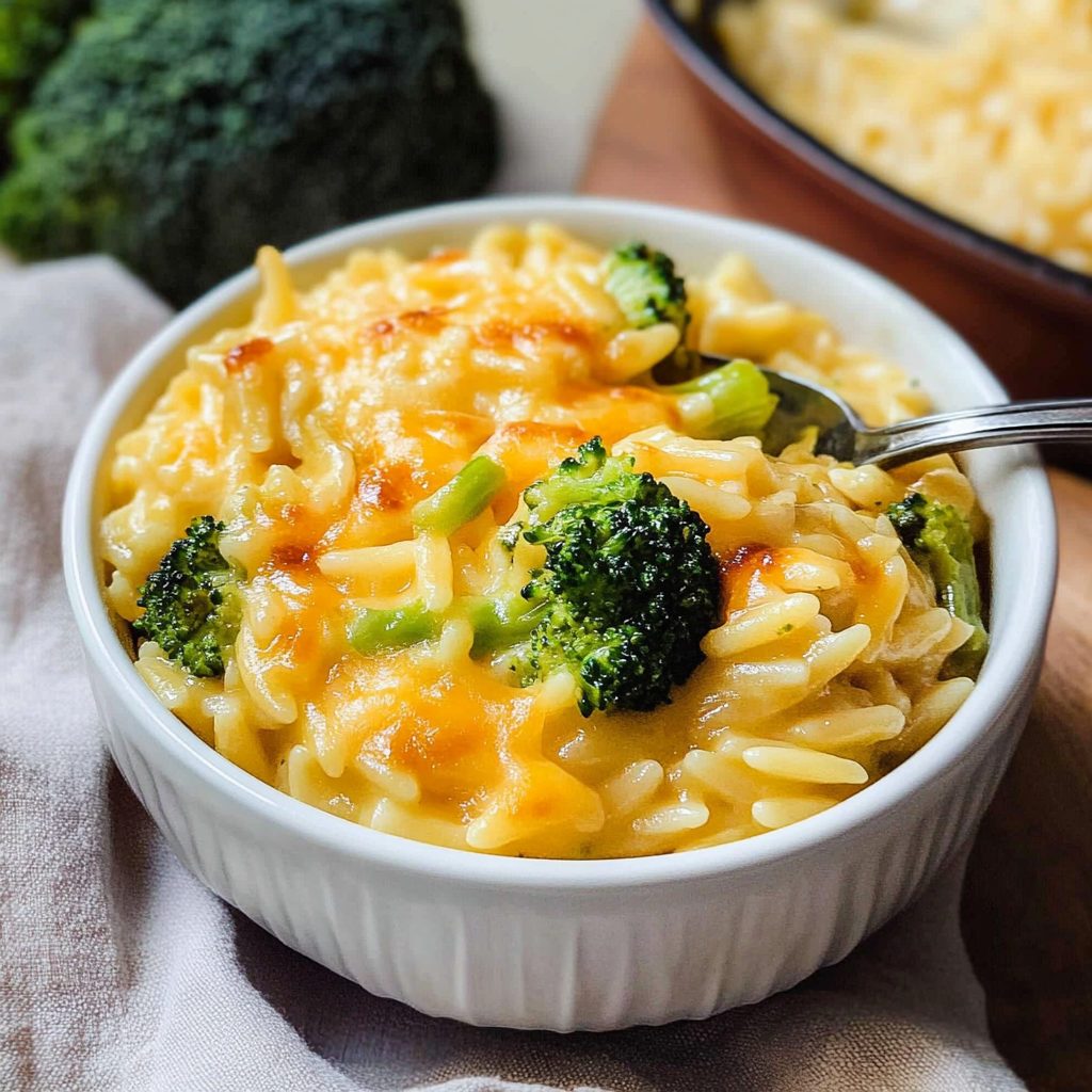 Broccoli Cheddar Orzo Recipe
