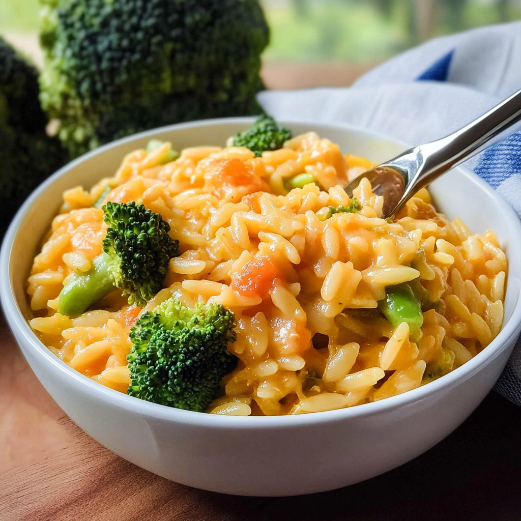 Broccoli Cheddar Orzo Recipe