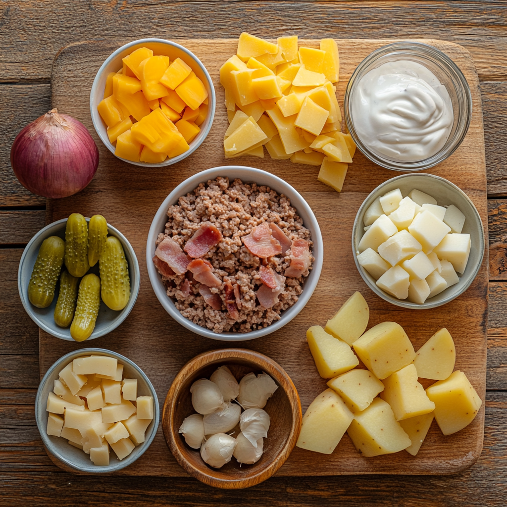 Cheeseburger Chowder ingredients
