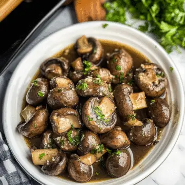 Crockpot Garlic Parmesan Mushrooms 1