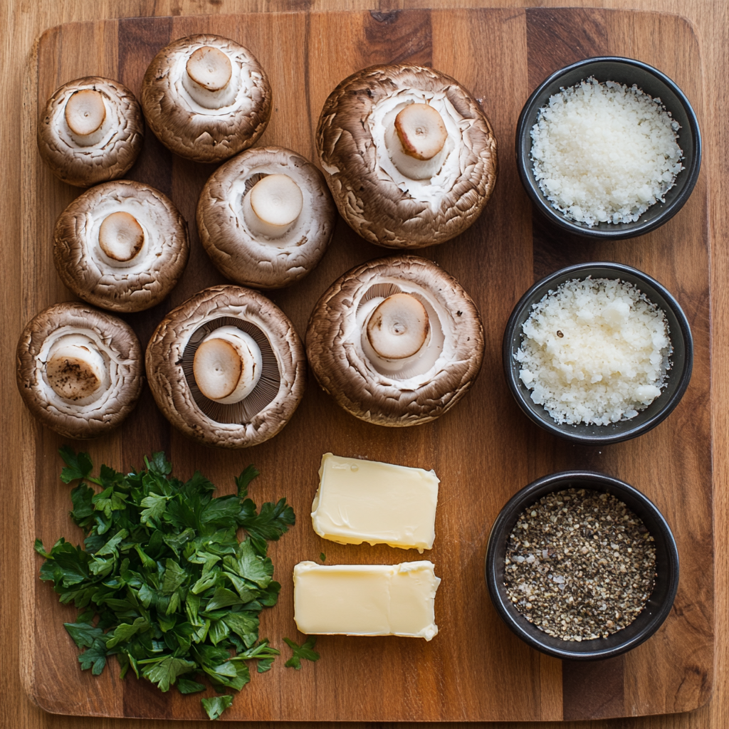Crockpot Garlic Parmesan Mushrooms ingredients