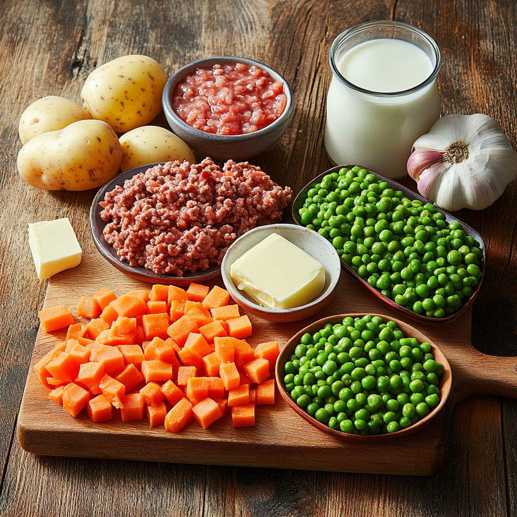 Crockpot Shepherd’s Pie with Ground Beef ingredients