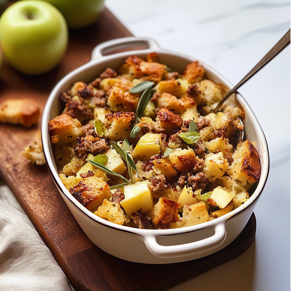 Crockpot Stuffing with Sausage and Apple