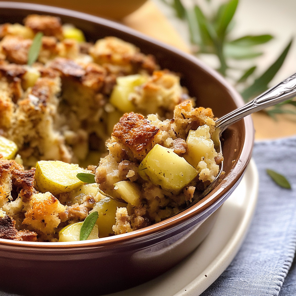 Crockpot Stuffing with Sausage and Apple