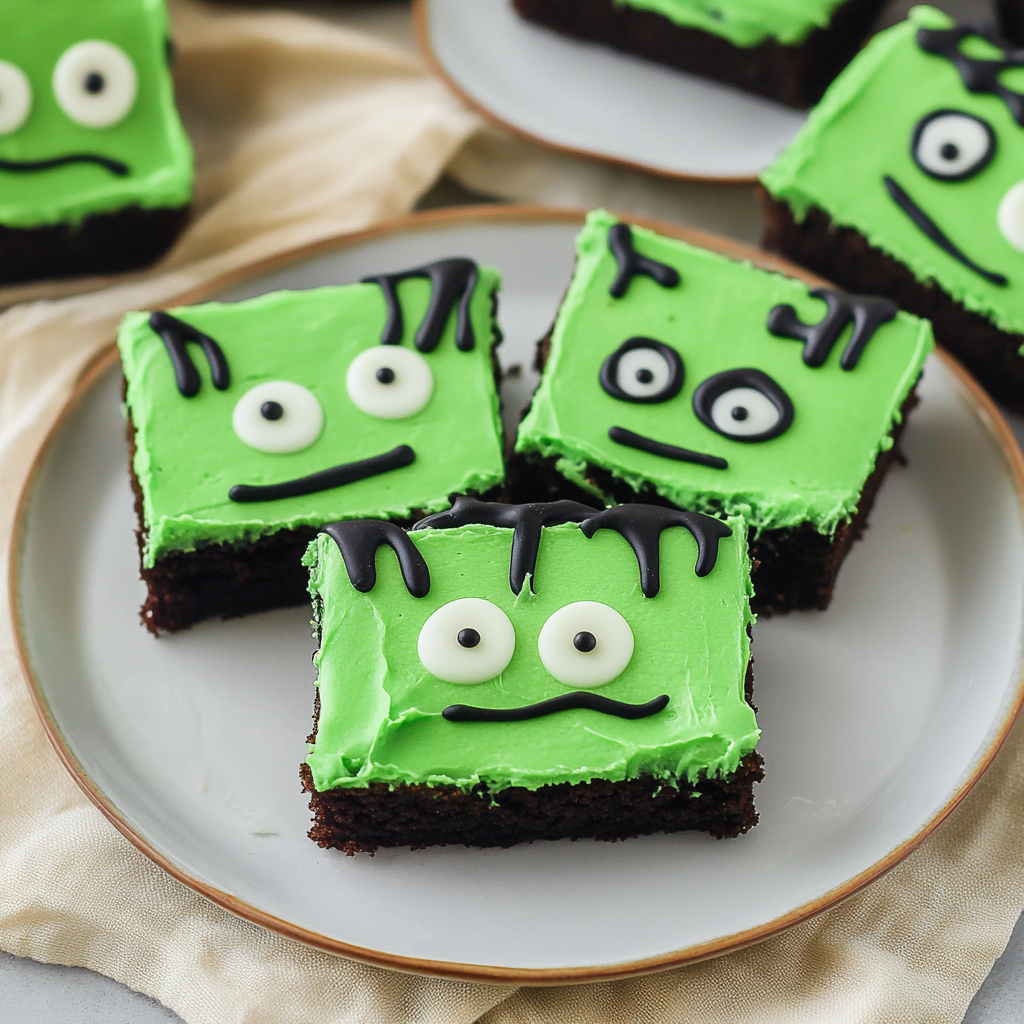 Cute Frankenstein Cookie Bars 2