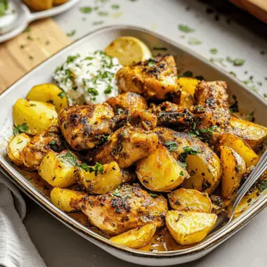 Middle Eastern Roasted Chicken Potatoes 1