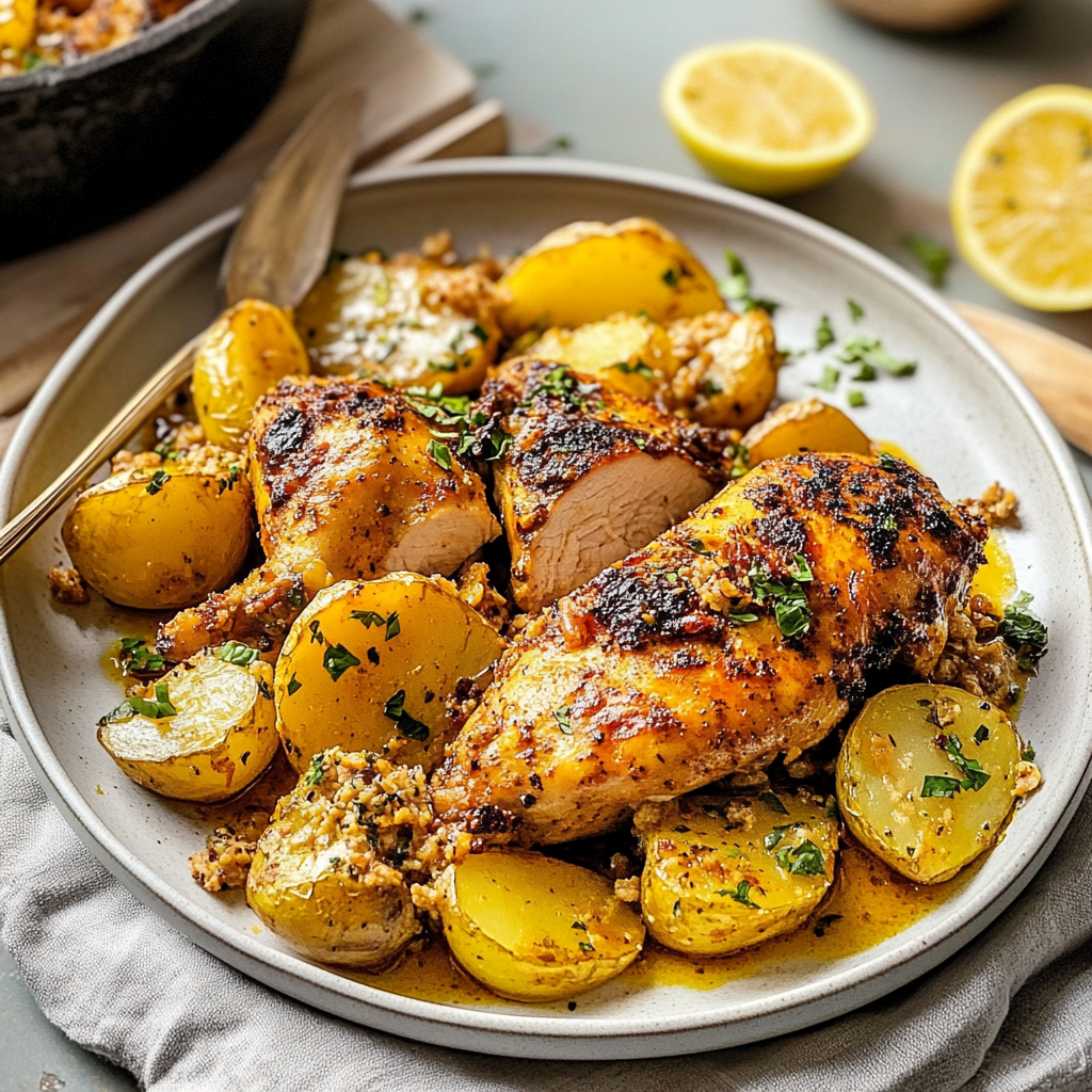 Middle Eastern Roasted Chicken & Potatoes