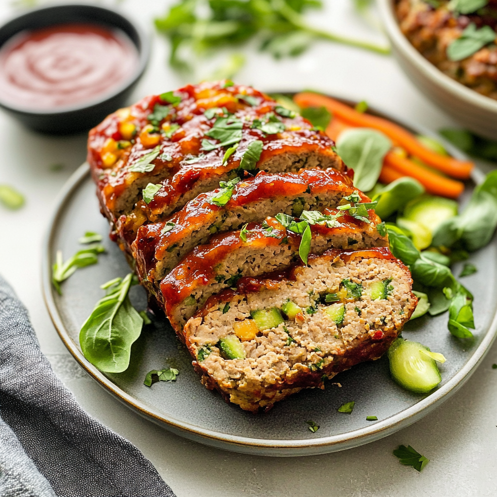 Moist Turkey Meatloaf with Grated Veggies