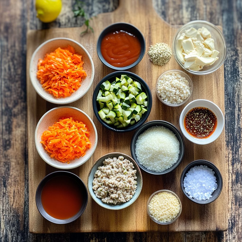 Moist Turkey Meatloaf with Grated Veggies ingredients