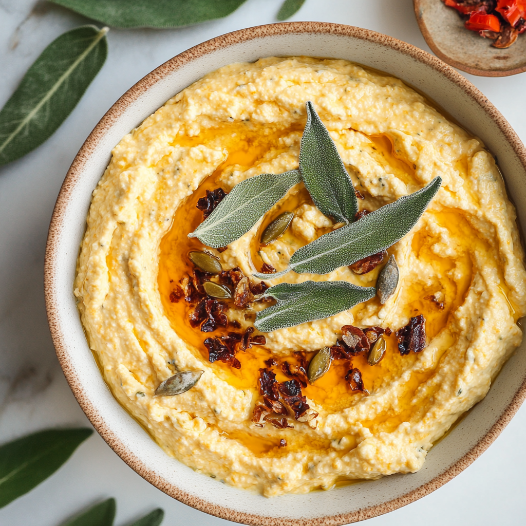 Pumpkin Whipped Feta Dip with Crispy Sage 1