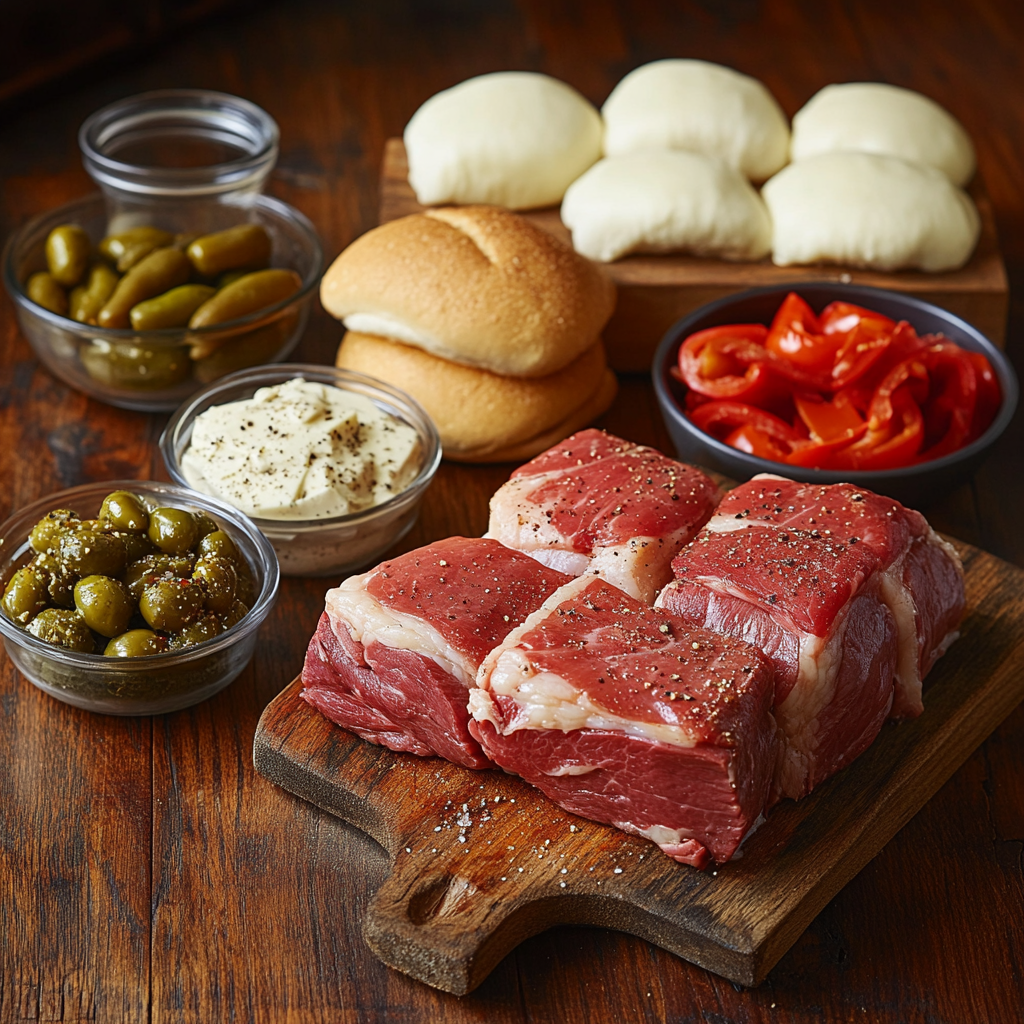 Slow Cooker Mississippi Pot Roast Sliders ingredients