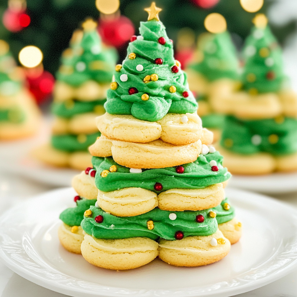 Stacked Christmas Tree Cookies 1