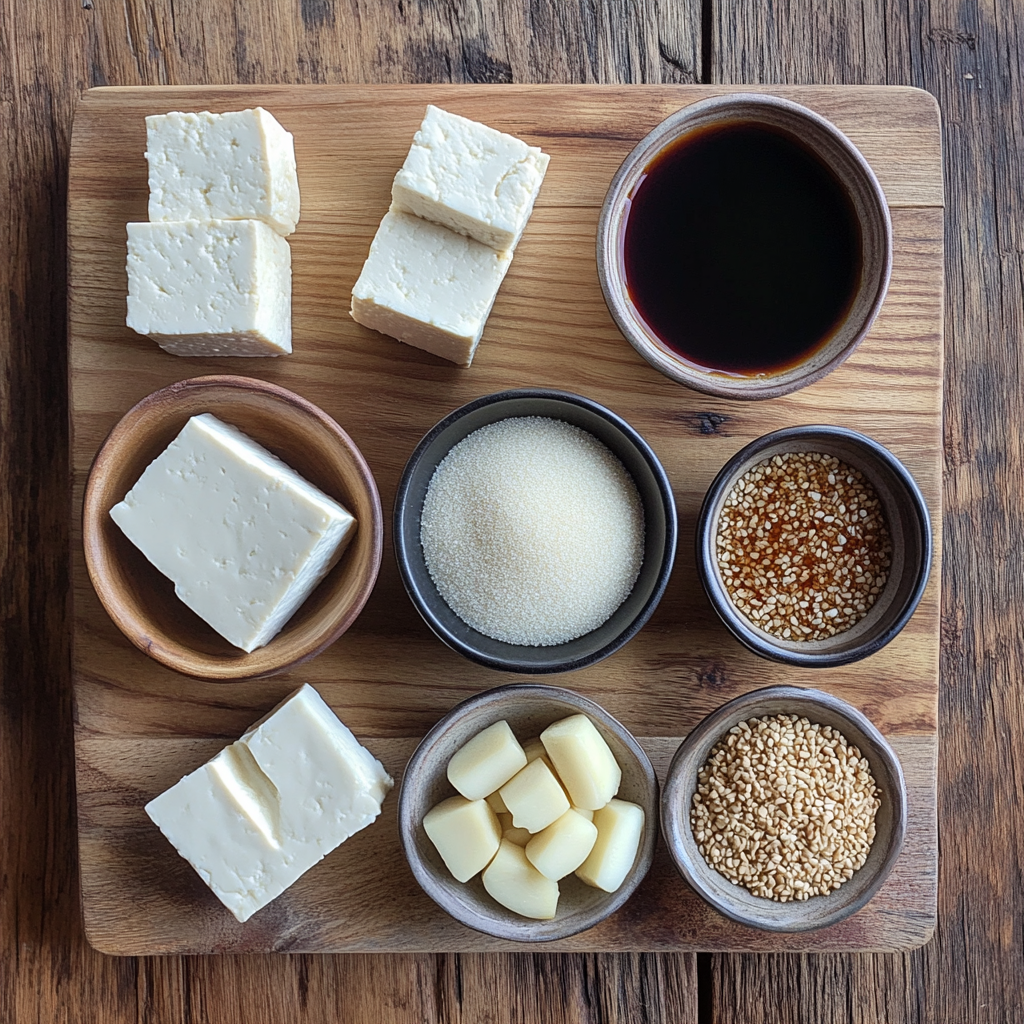 Sticky Tofu ingredients