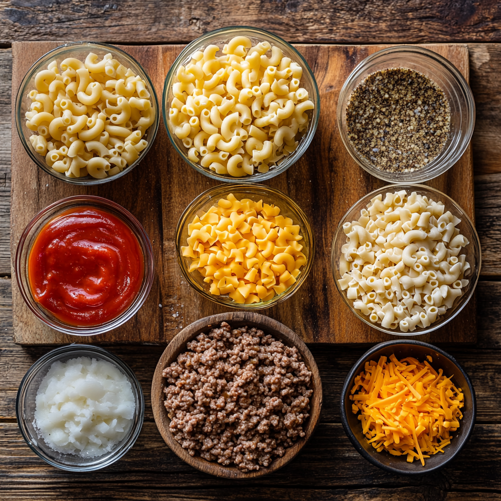 cheeseburger pasta ingredients