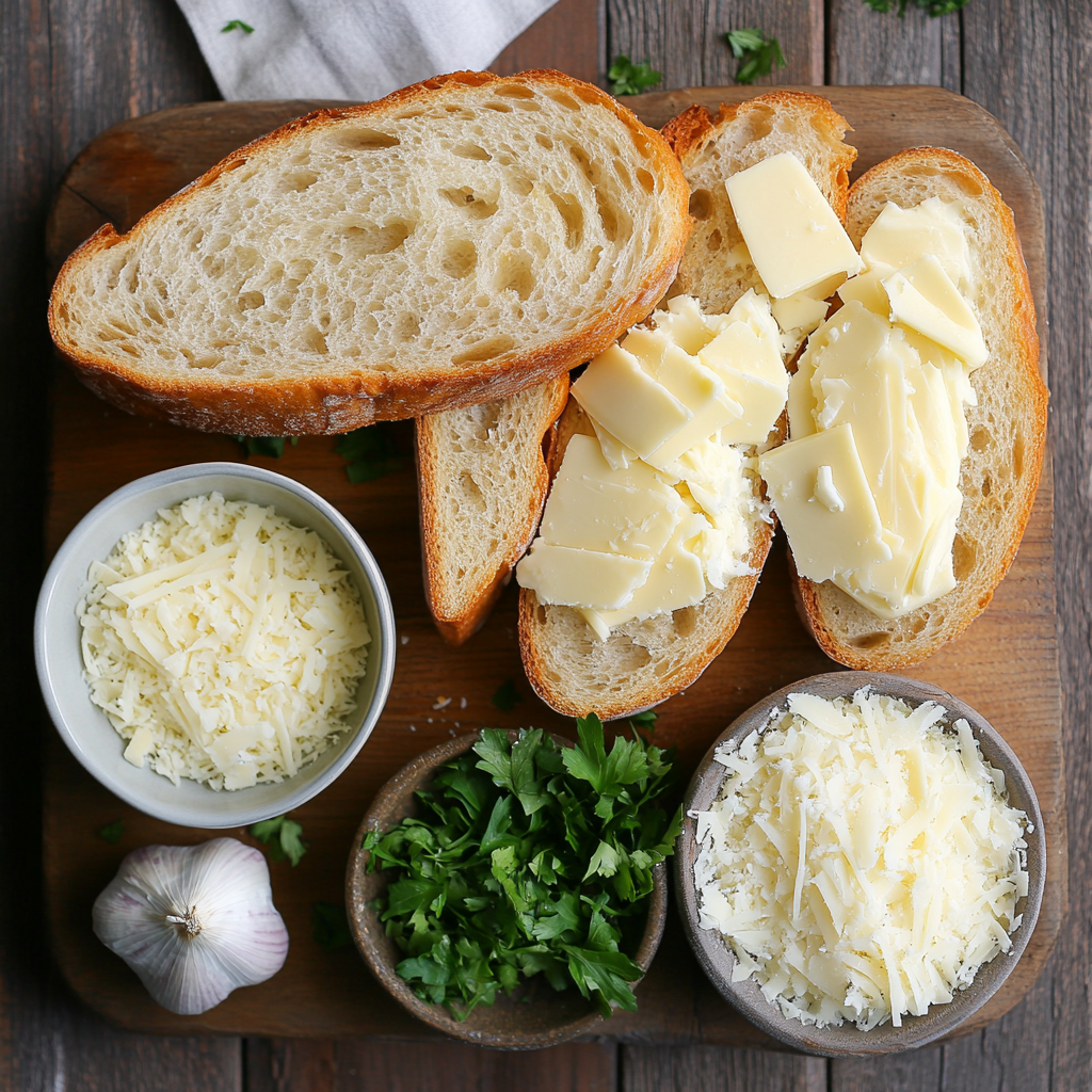 Cheesy Garlic Bread ingredients