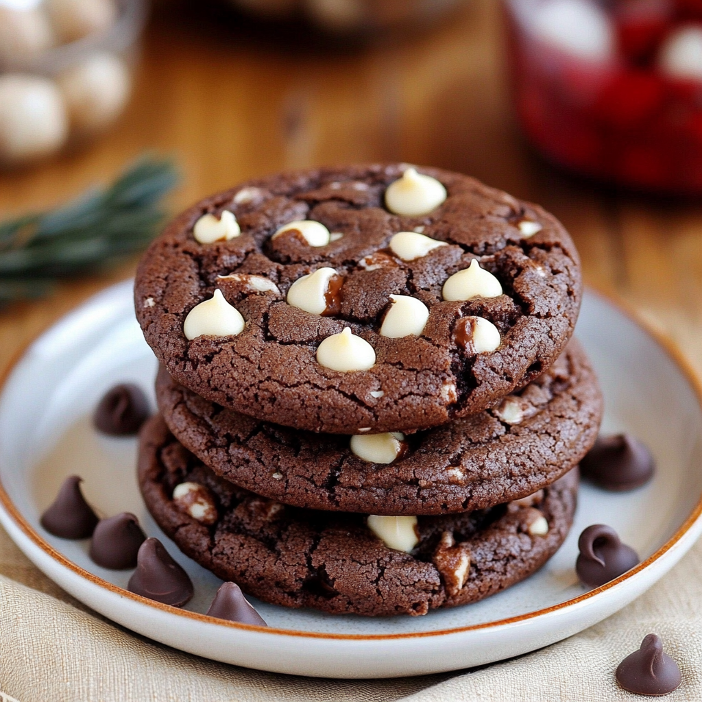Chewy Double Chocolate Peppermint Cookies 1