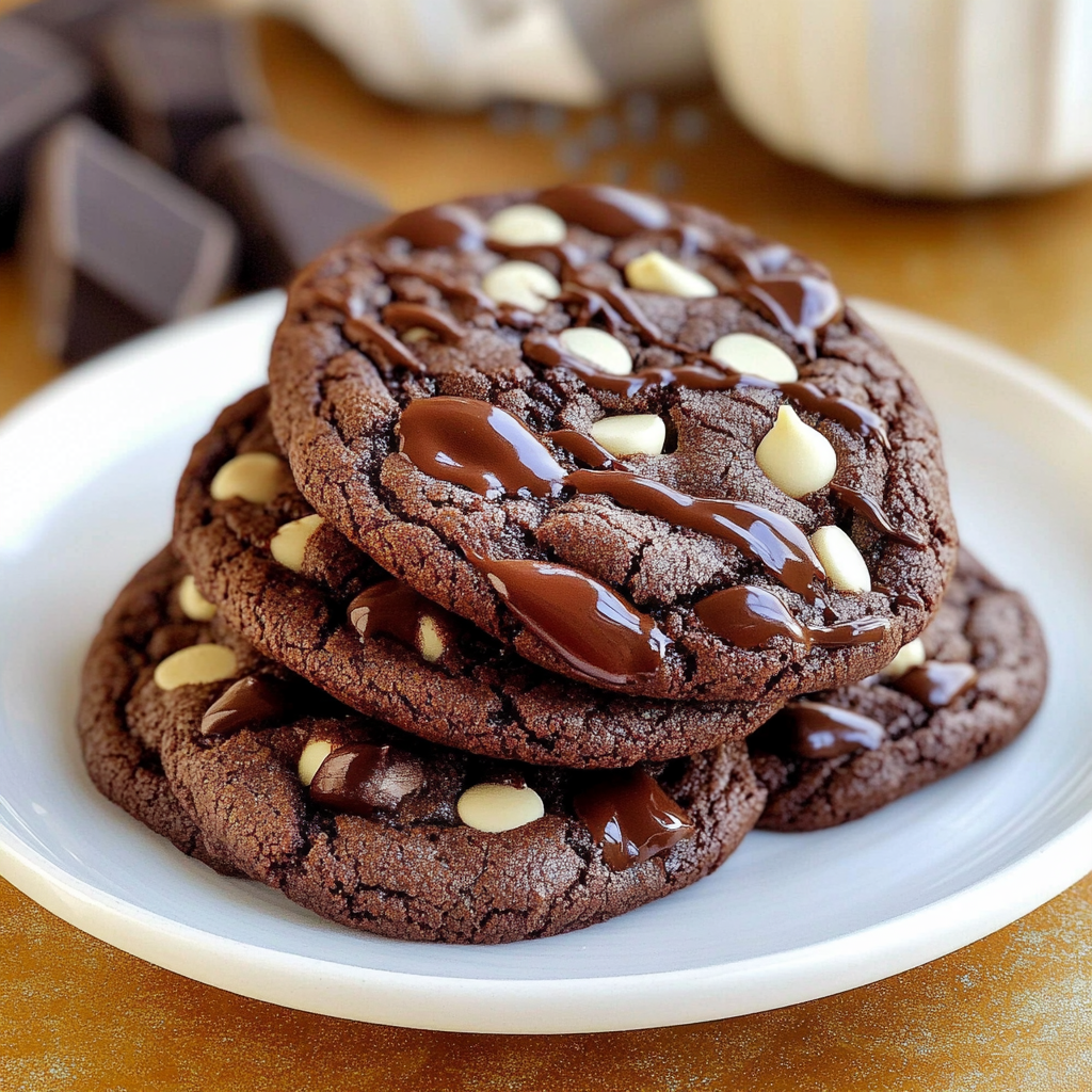 Chewy Double Chocolate Peppermint Cookies