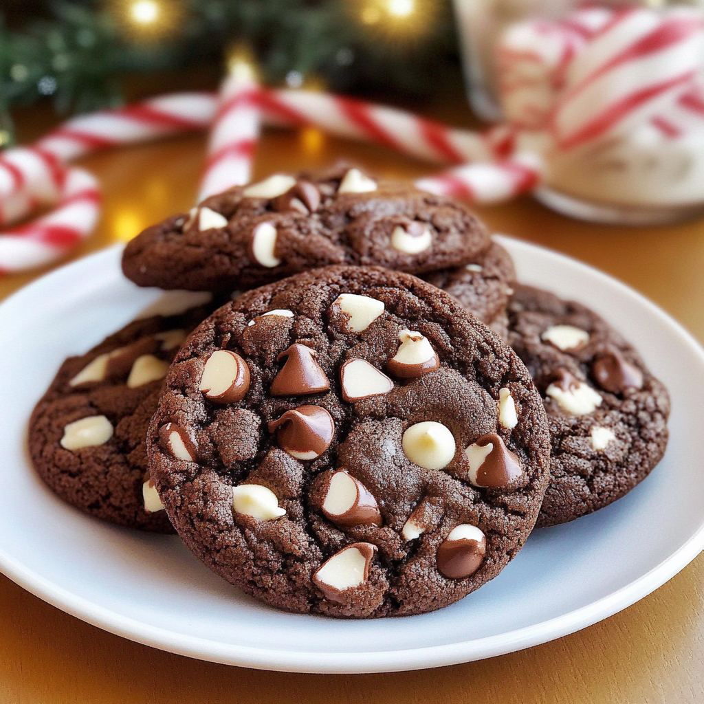 Chewy Double Chocolate Peppermint Cookies