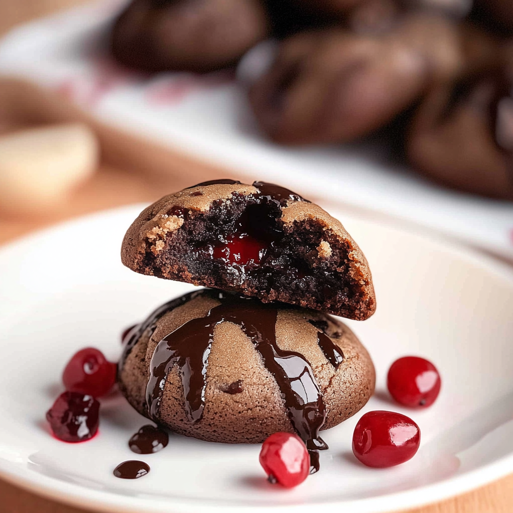Chocolate Cherry Cordial Cookies
