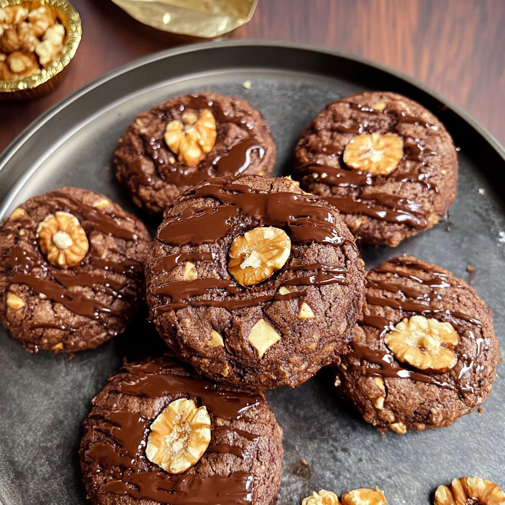 Chocolate Hazelnut Blossom Cookies 1