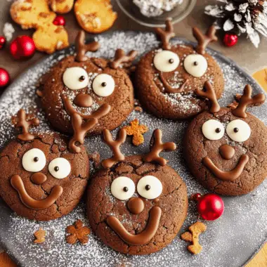 Chocolate Peanut Butter Reindeer Cookies 2
