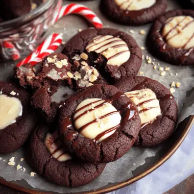 Chocolate Peppermint Thumbprint Cookies 1