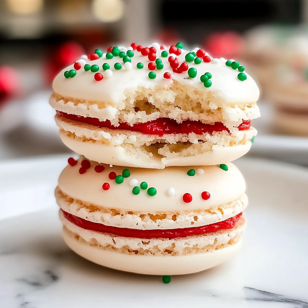 Christmas Tree Cake Macarons