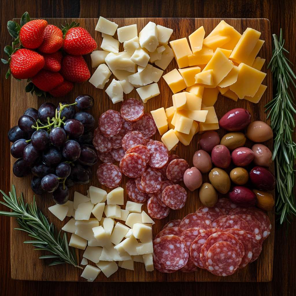 Christmas Tree Charcuterie ingredients