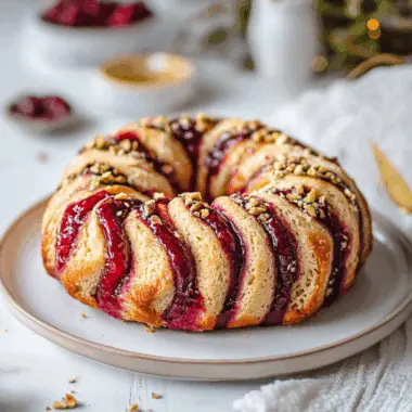 Cranberry Pistachio Babka Bread Wreath 1