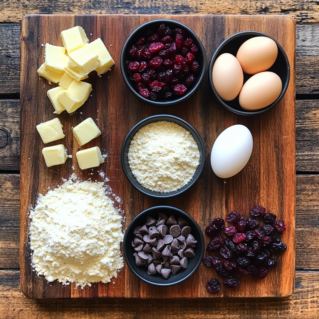 Cranberry White Chocolate Chip Cookies ingredients
