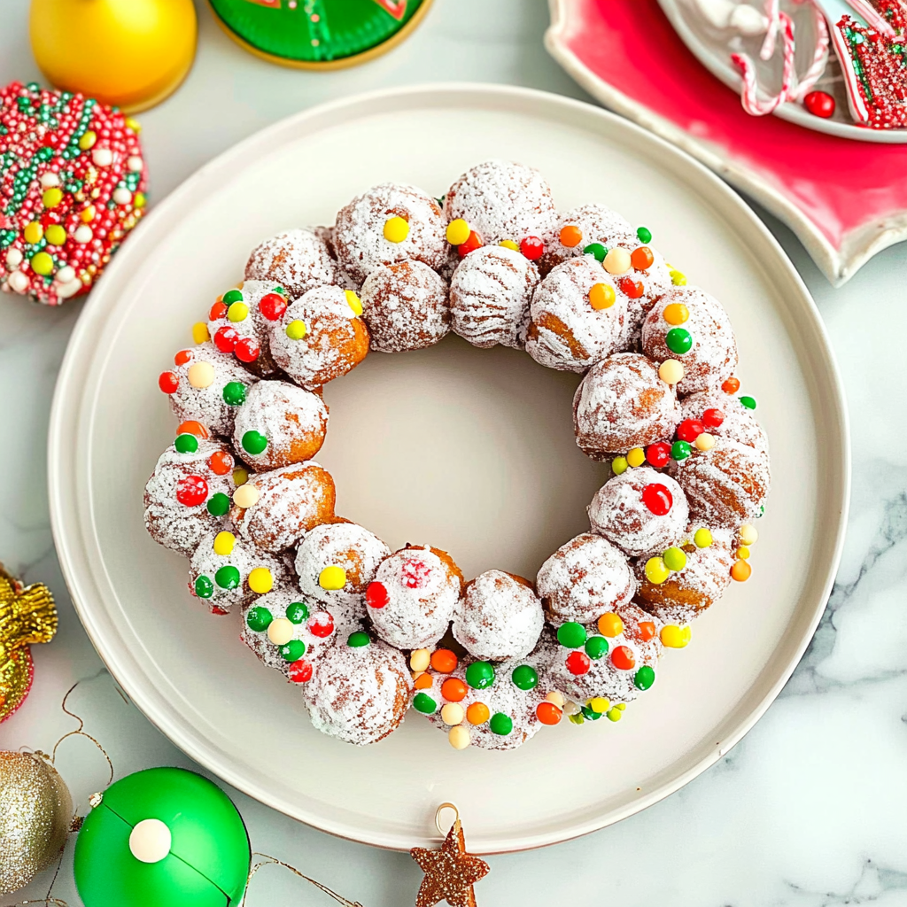 Donut Hole Christmas Wreath