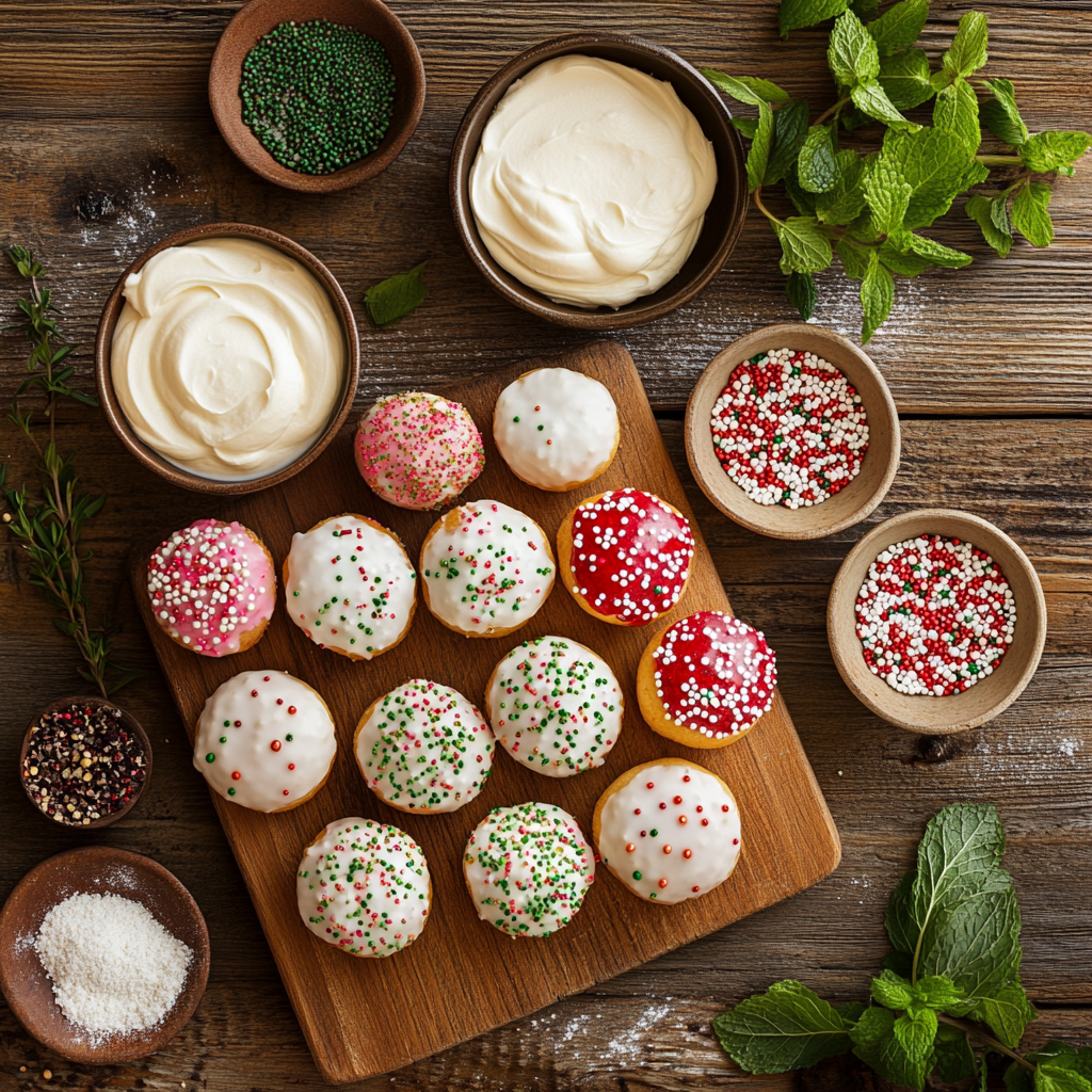 Donut Hole Christmas Wreath ingredients