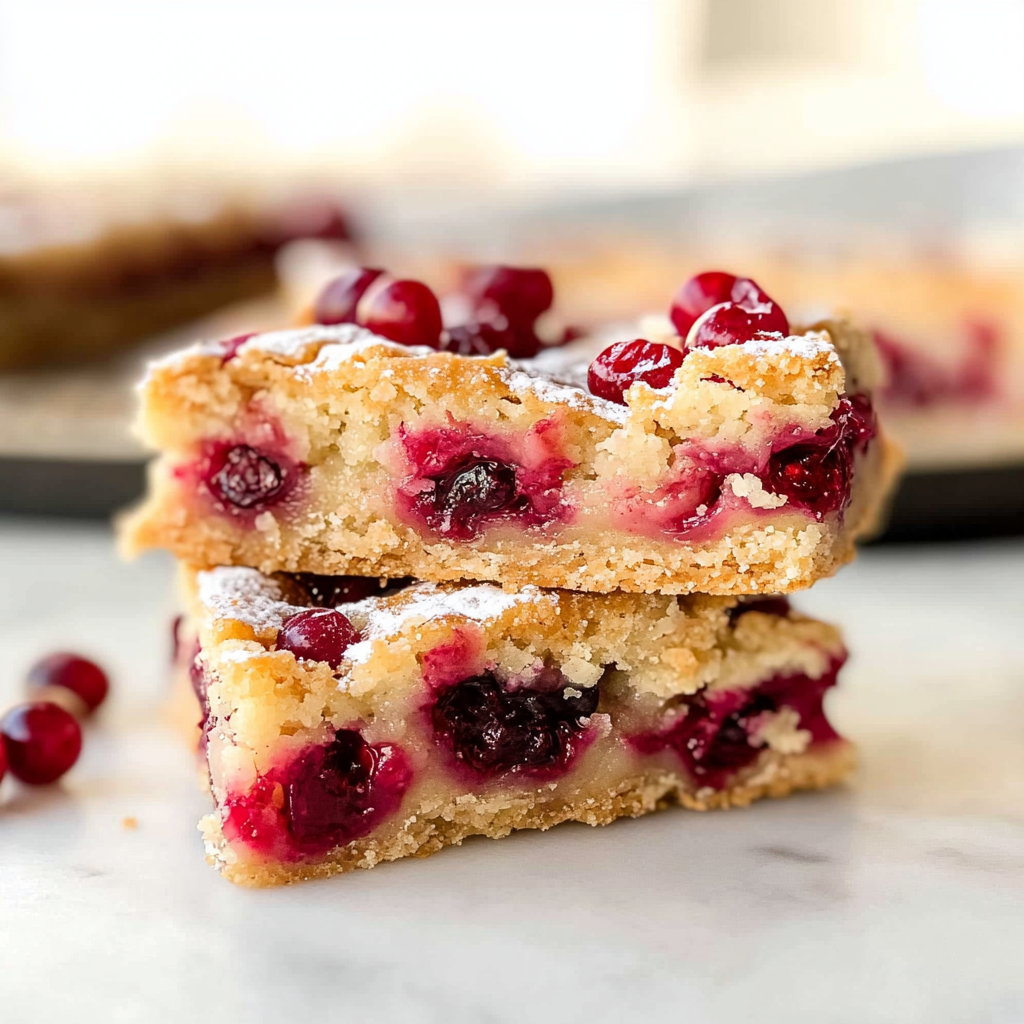 Fresh Cranberry Shortbread Bars