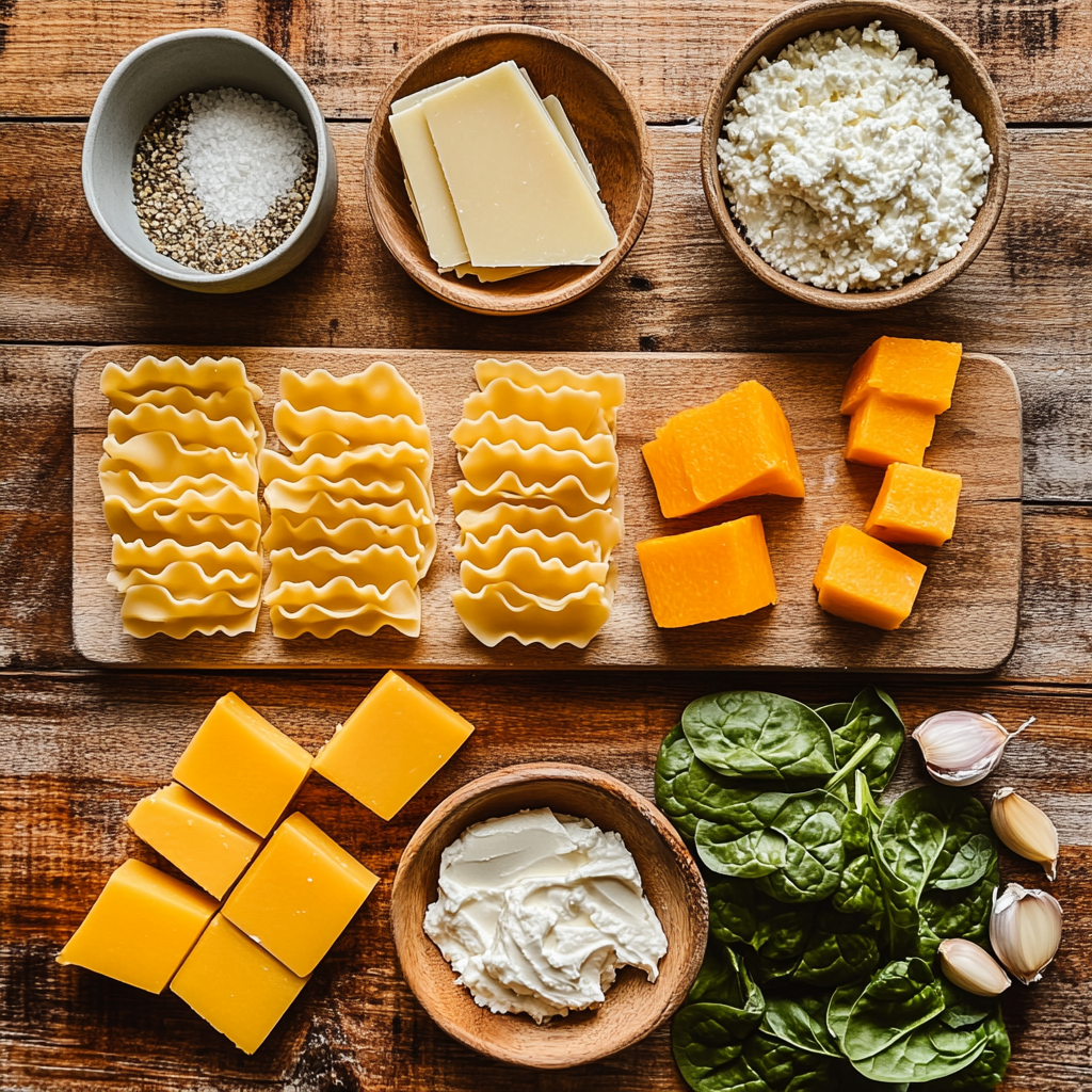 Havarti Butternut Squash Lasagna ingredients